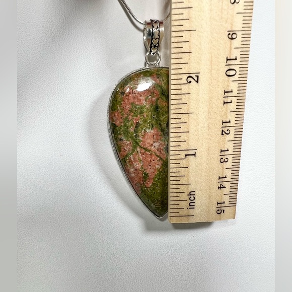 Unakite 925 Gemstone Pendant Bracelet Earrings Set - Picture 6 of 10